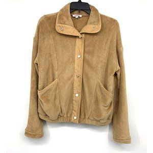 Andree by Unit Jacket Fleece Brown Tan Button Snap Pockets